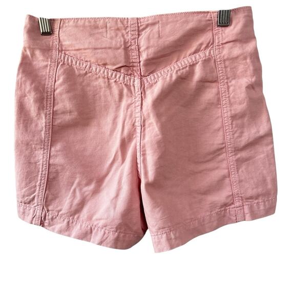 Veronica Beard Robbie Button-Front Canvas Cotton Rosewood Pink Shorts Size 24 - Picture 5 of 8